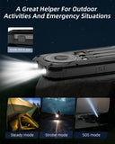 Load image into Gallery viewer, Solar Power Bank 20000mAh, Wireless Charger with 15W Fast Charging, 3 Data Cables, USB-C Output, Dual Flashlights, Portable Outdoor Battery Pack for iPhone, Samsung, and More, for Camping, Emergency