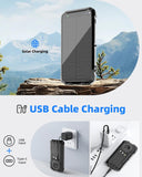 Load image into Gallery viewer, Solar Power Bank 20000mAh, Wireless Charger with 15W Fast Charging, 3 Data Cables, USB-C Output, Dual Flashlights, Portable Outdoor Battery Pack for iPhone, Samsung, and More, for Camping, Emergency
